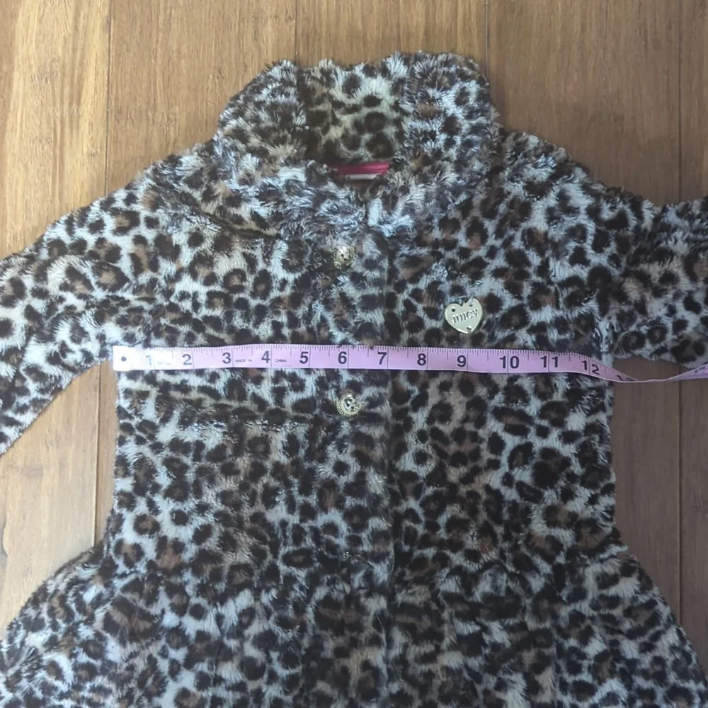Juicy Couture Faux Fur Cheetah Leopard Print Button Up Jacket